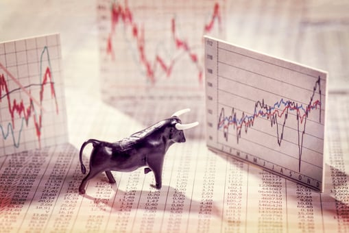 Bull Market Rising Stock Charts Financial Newspaper Quotes Invest Getty