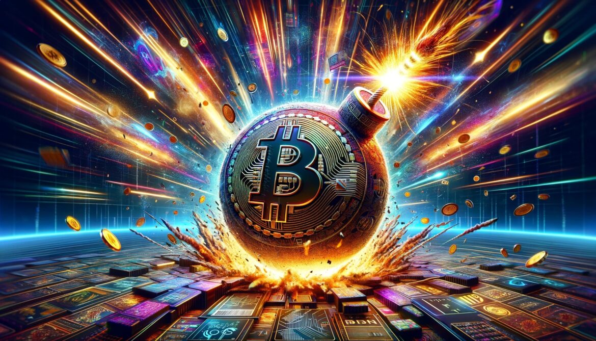 DALL·E-2024-02-23-10.56.05-An-intensely-dramatic-and-visually-spectacular-news-report-title-image-featuring-a-gigantic-intricately-detailed-bomb-shaped-like-the-Bitcoin-logo.-.jpg