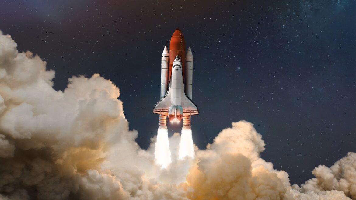 space-shuttle-in-sky-with-stars-and-clouds-rocket-in-deep-space-scifi-picture-id1360144430.jpg